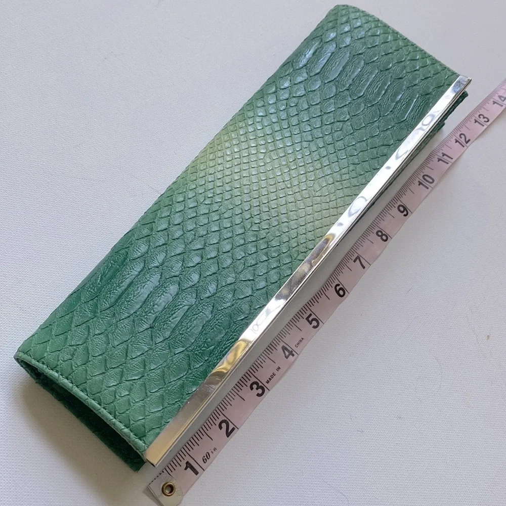 Python‎ asymmetrical green ombré clutch purse